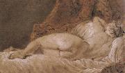 Francois Boucher Reclining female Nude seen from behind France oil painting artist